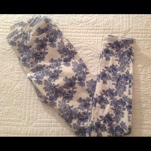 L equipe anglais skinny blue/white toile jeans xs